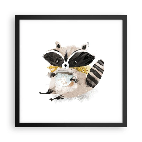 Poster in black frame - My Friend Raccoon - 40x40 cm