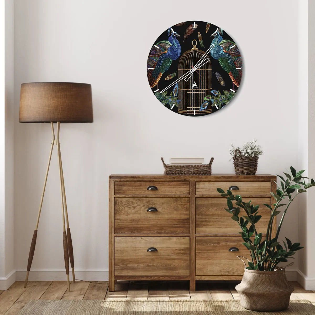 Wall clock - Clock on glass - In Royal Robes - 40x40 cm