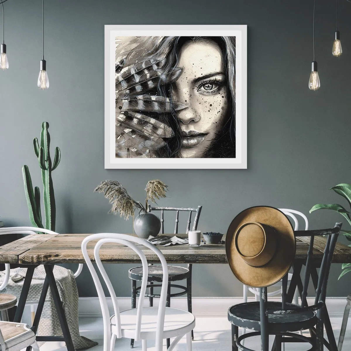 Poster in white frmae - Wild Beauty - 30x30 cm