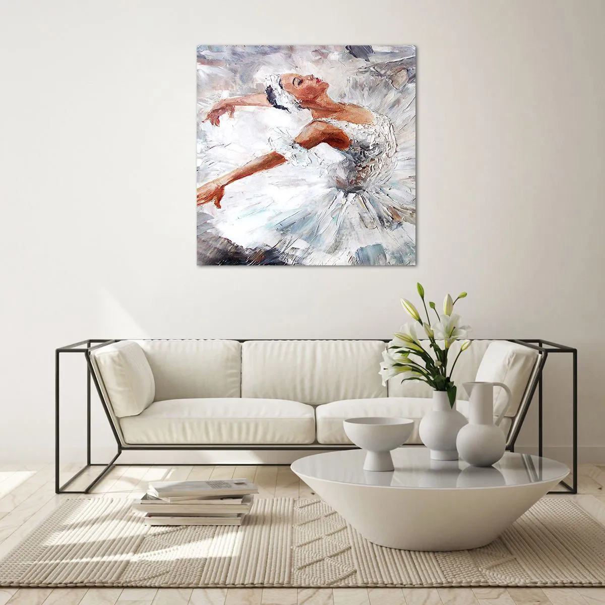 Glass picture - Delicate and Light As a Tulle - 60x60 cm