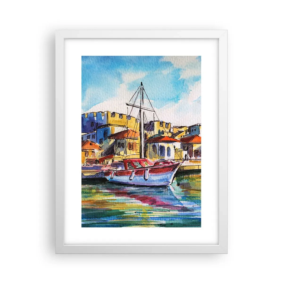 Poster in white frmae - Rainbow Afternoon - 30x40 cm
