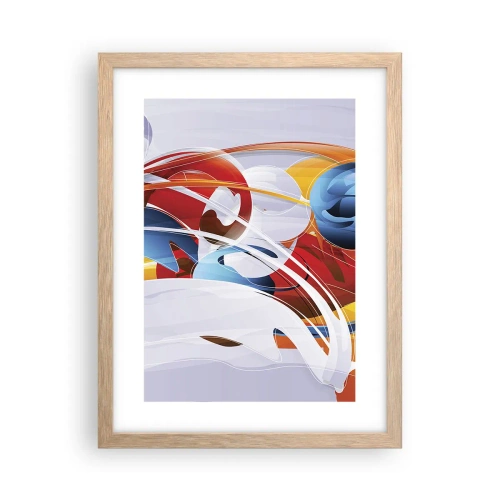 Poster in light oak frame - Dance of Elements - 30x40 cm