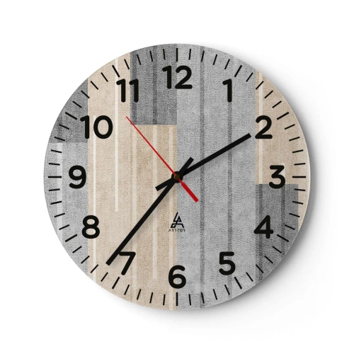 Wall clock - Clock on glass - Composition: Keep Upright - 40x40 cm