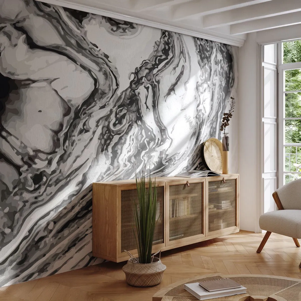 Photo Wallpaper Standard Eco - At the Beginning There Was Chaos - Abstraction, Piece, Modern Pattern - 250x175 cm