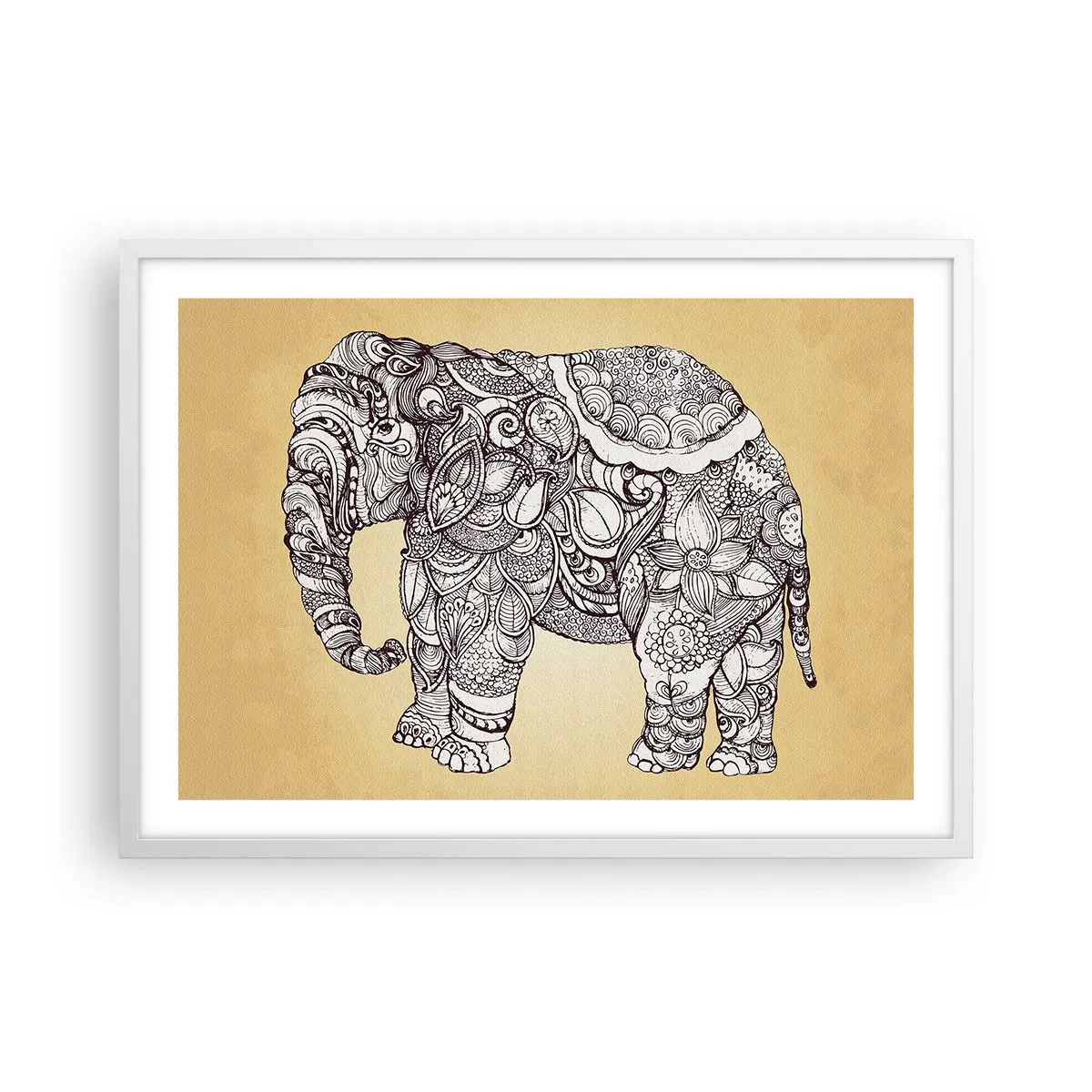 Poster in white frmae - Hidden Elephant - 70x50 cm