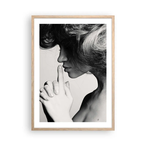 Poster in light oak frame - Listening to Herself - 50x70 cm