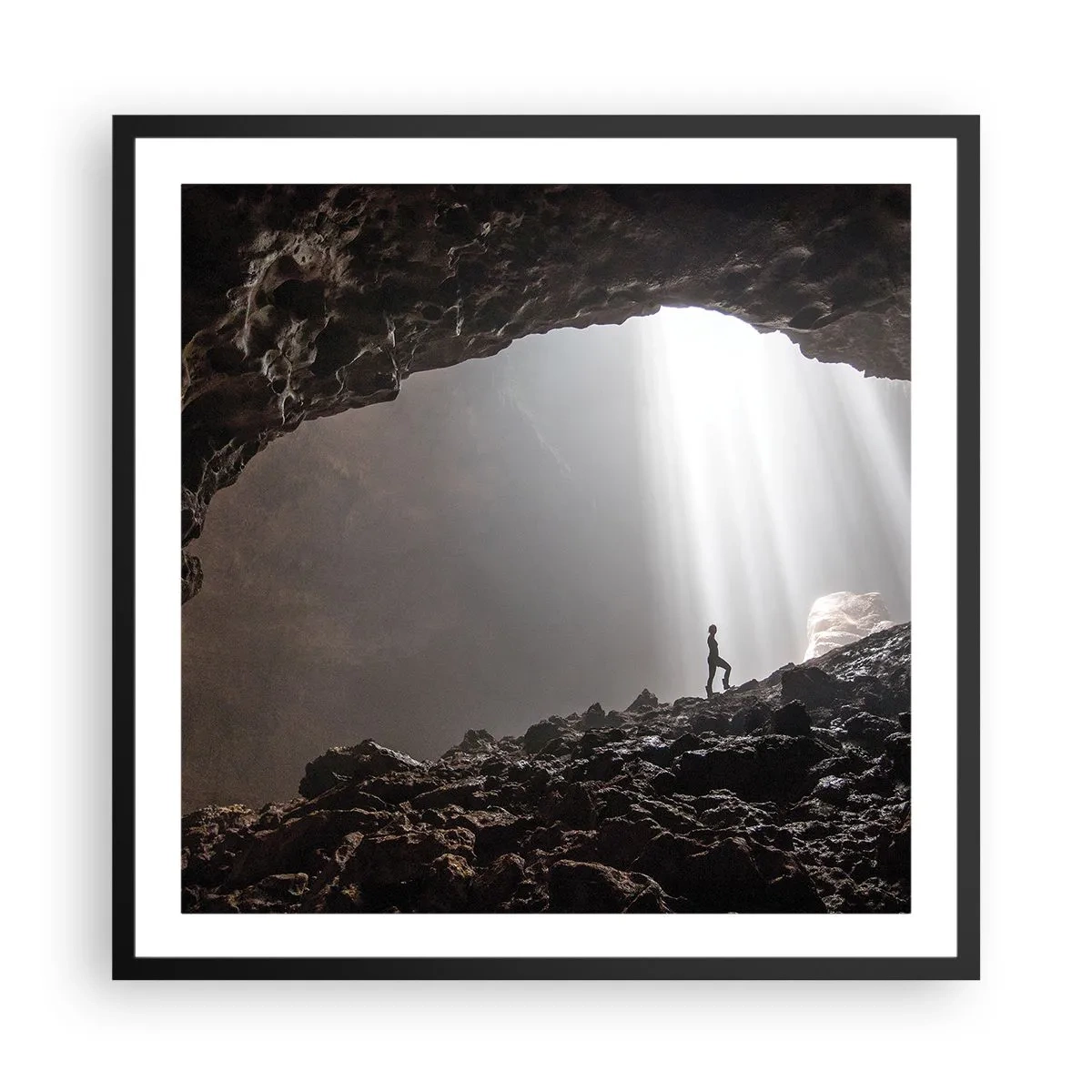 Poster in black frame - Luminous Grotto - 60x60 cm