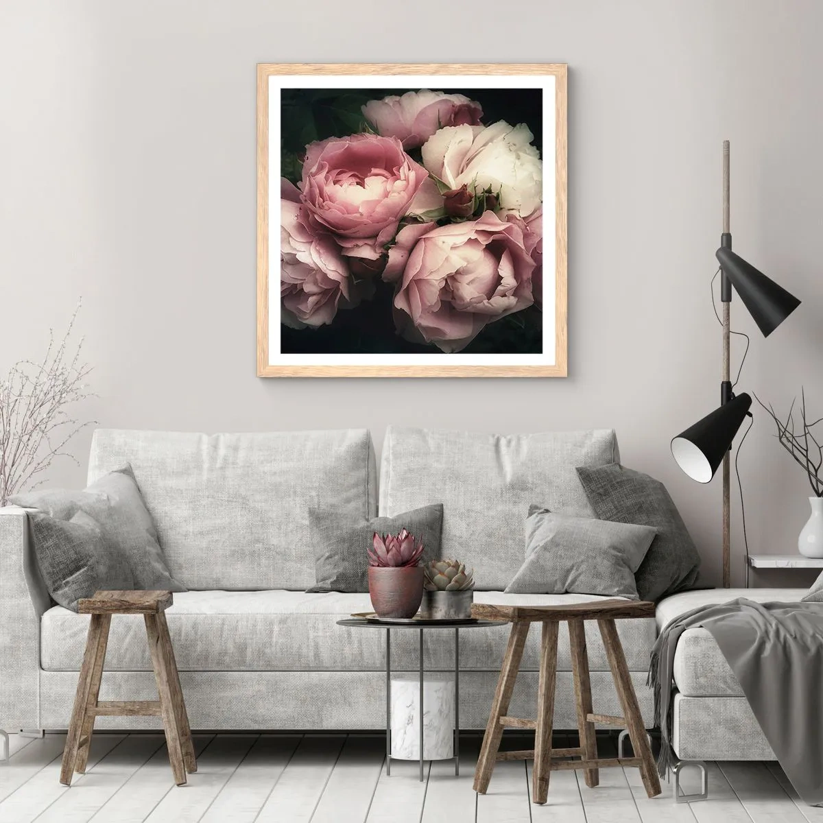 Poster in light oak frame - Belle Epoque Charm - 40x40 cm