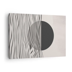 Canvas picture - Abstract lines and geometric shapes in muted colors - 70x50cm - Half Composition - Modern wall decoration for the living room and bedroom ARTTOR