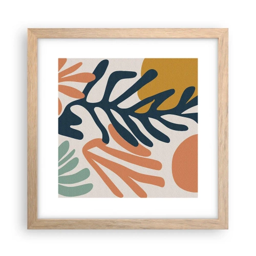 Poster in light oak frame - Coral Sea - 30x30 cm