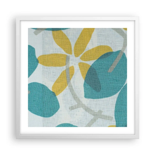 Poster in white frmae - Among Azure Leaves - 50x50 cm