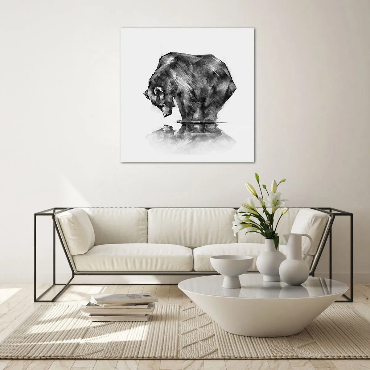 Glass picture - Nice to See Someone Close - 40x40 cm