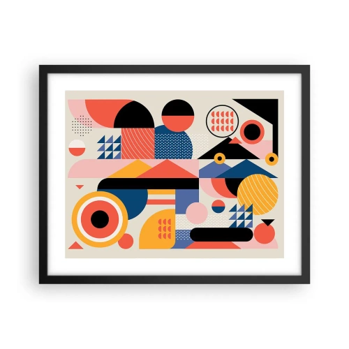 Poster in black frame - Composition: Have Fun - 50x40 cm