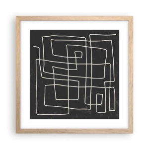 Poster in light oak frame - Not Too Straight - 40x40 cm