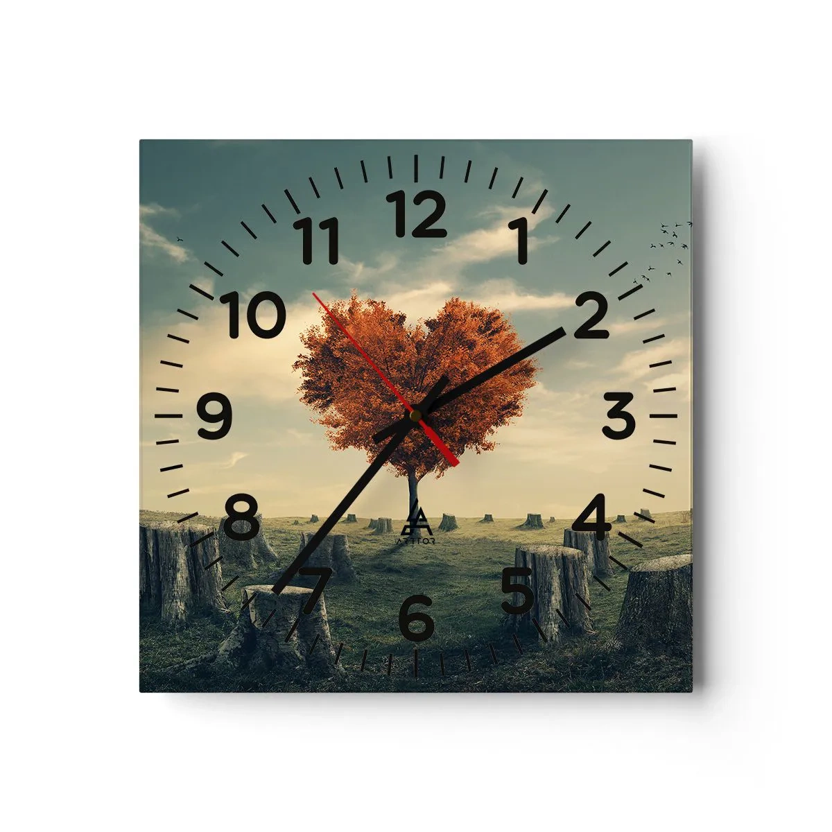 Wall clock - Clock on glass - There Is Still Hope - 30x30 cm
