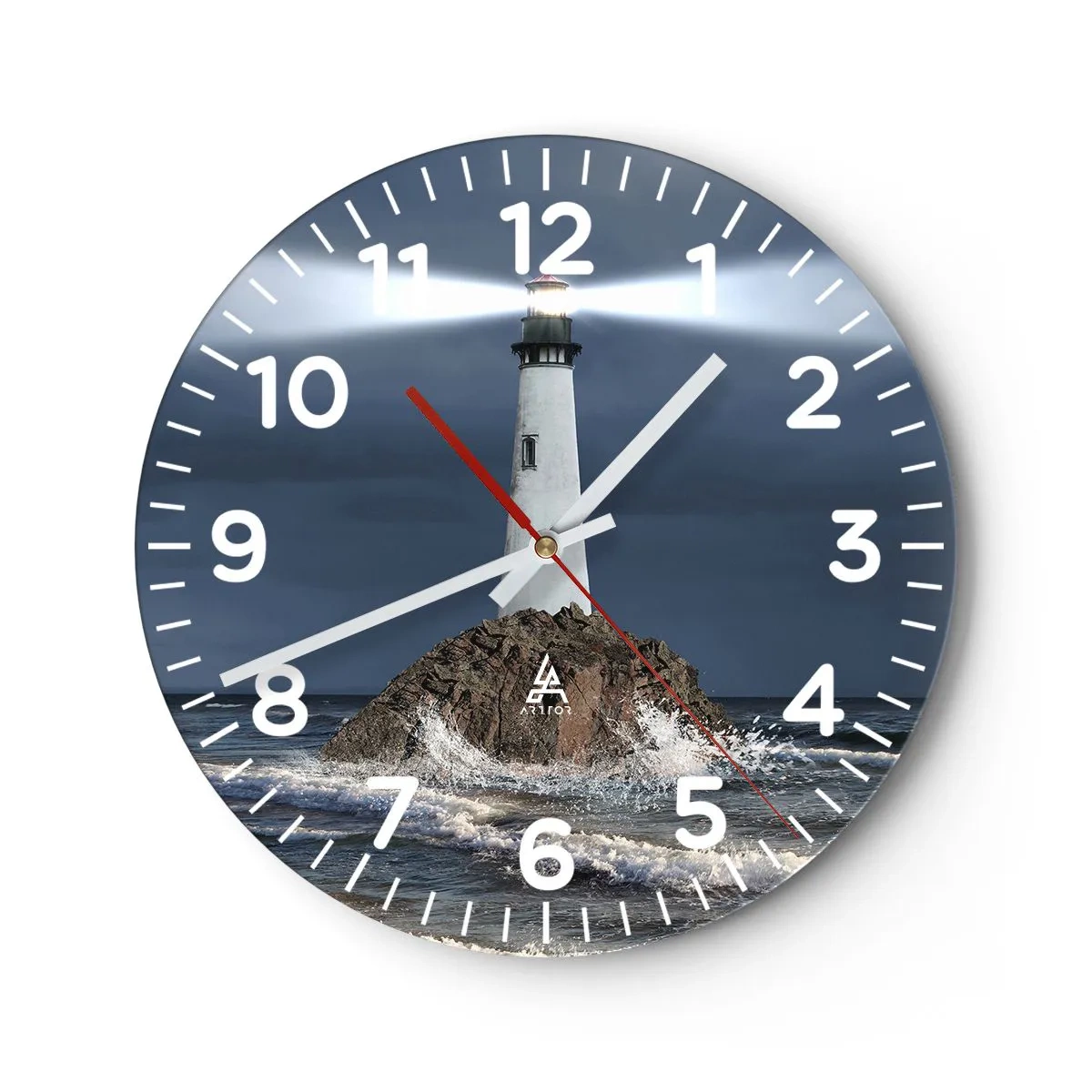 Wall clock - Clock on glass - Here…Here…Here! - 40x40 cm
