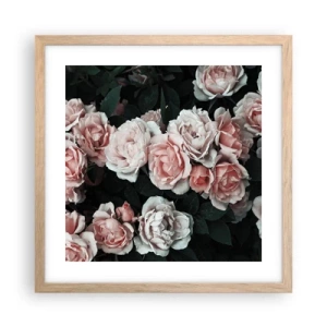 Poster in light oak frame - Rose Ensemble - 40x40 cm
