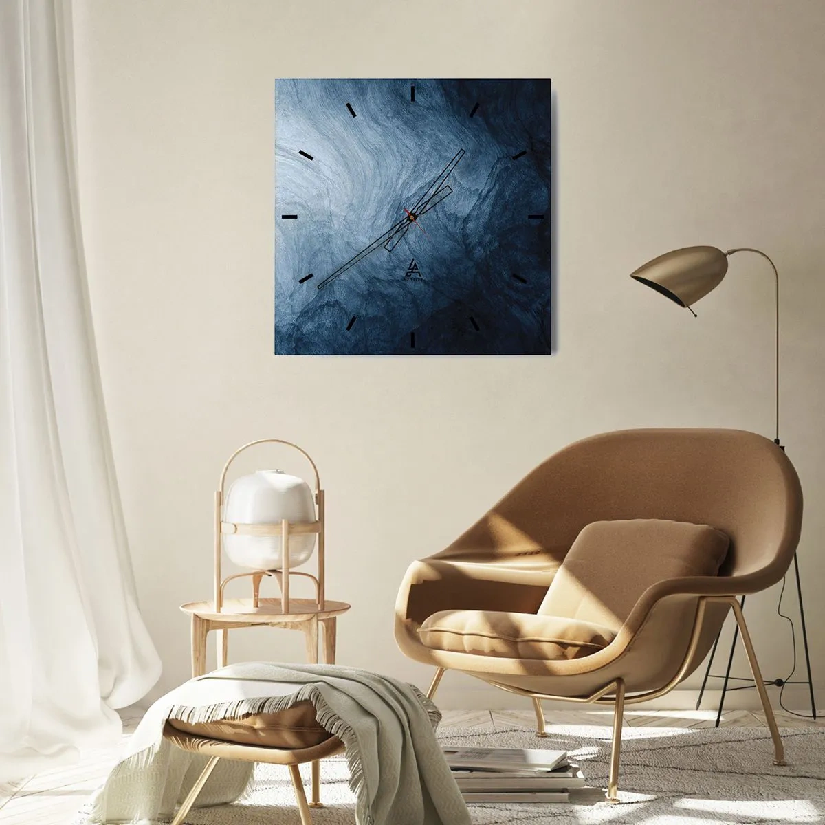 Wall clock - Clock on glass - Going Deep - 30x30 cm
