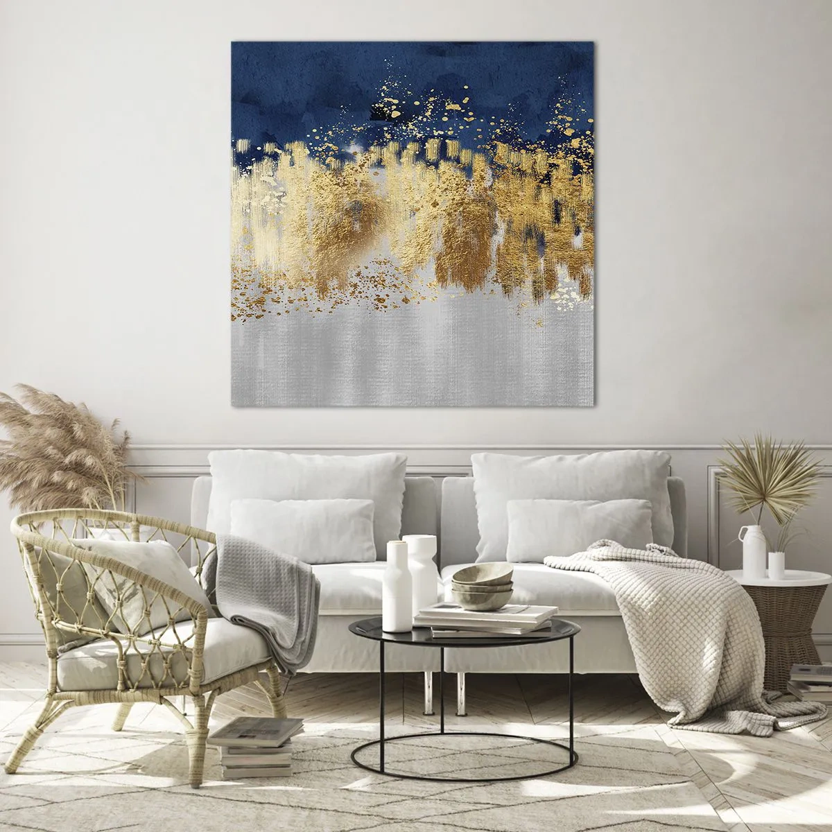 Glass picture - Modern Composition and Twinkle - 50x50 cm