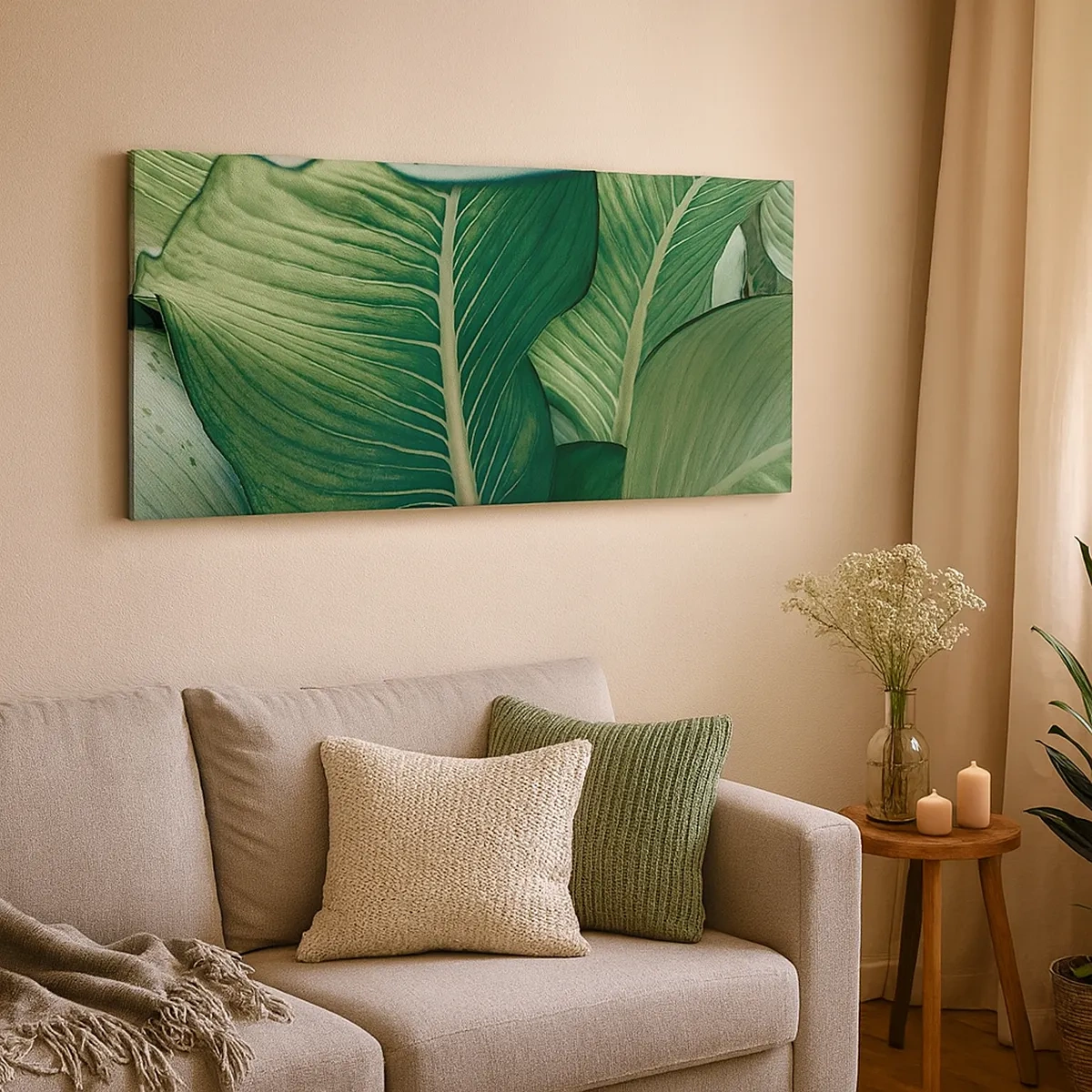 Canvas picture - Life in Intense Green Colour - 30x30 cm