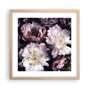 Poster in light oak frame - Old Style Bouquet - 40x40 cm