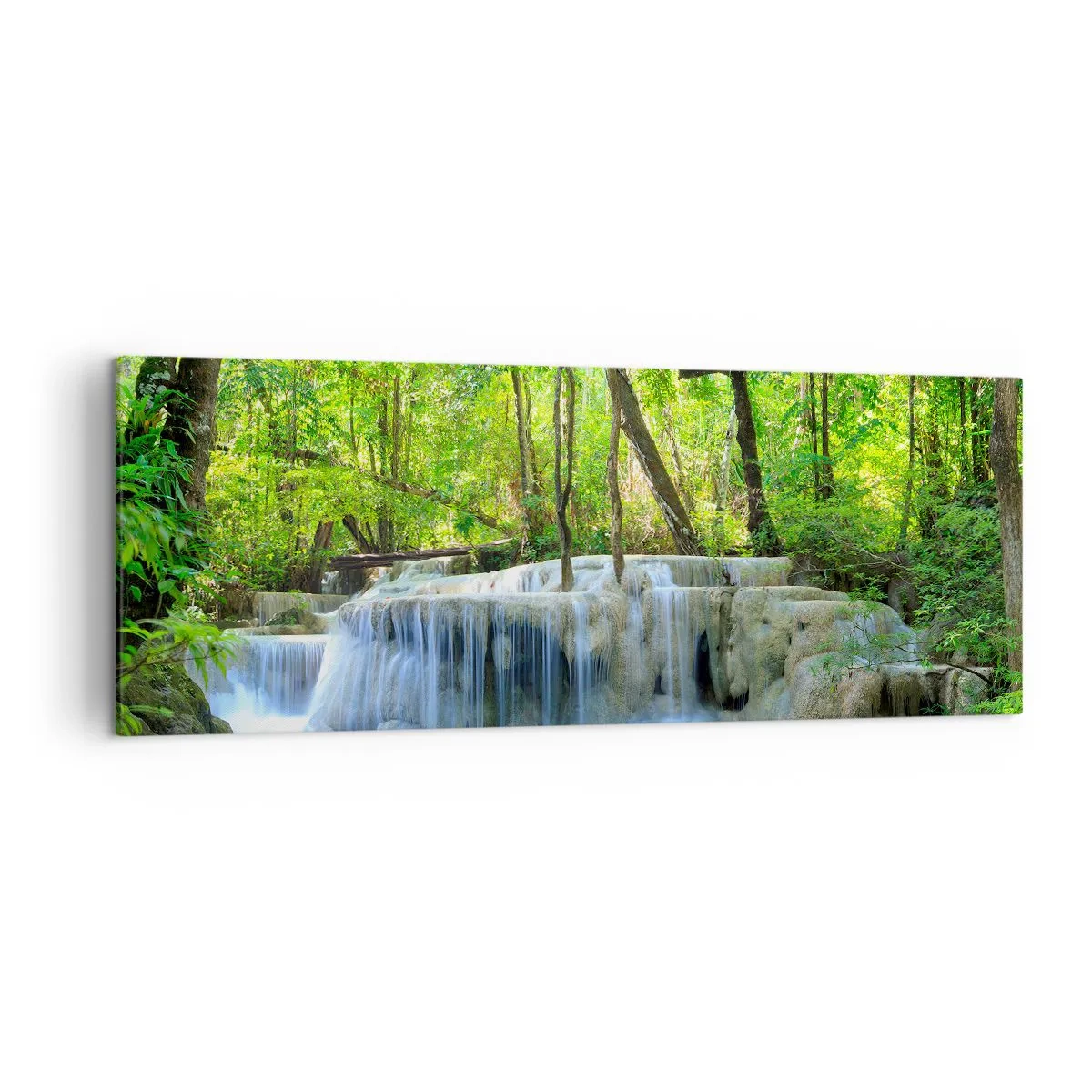 Canvas picture - Drowning in Turquoise and Green - 140x50 cm