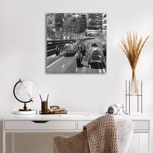 Wall clock - Clock on glass - Long Time Ago in Monte Carlo - 30x30 cm