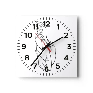 Wall clock - Clock on glass - Good Touch - 40x40 cm