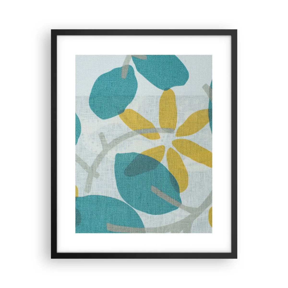 Poster in black frame - Among Azure Leaves - 40x50 cm