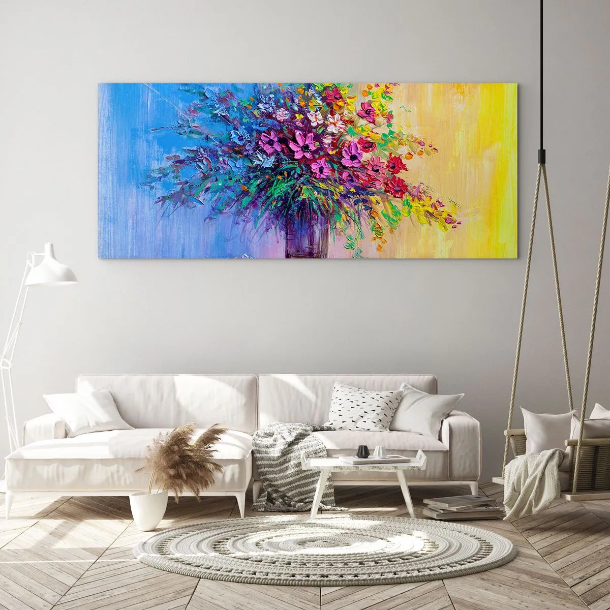 Glass picture - Gift from Summer Meadow - 140x50 cm