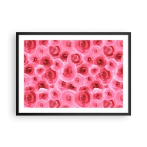 Poster in black frame - Roses at the Bottom and at the Top - 70x50 cm