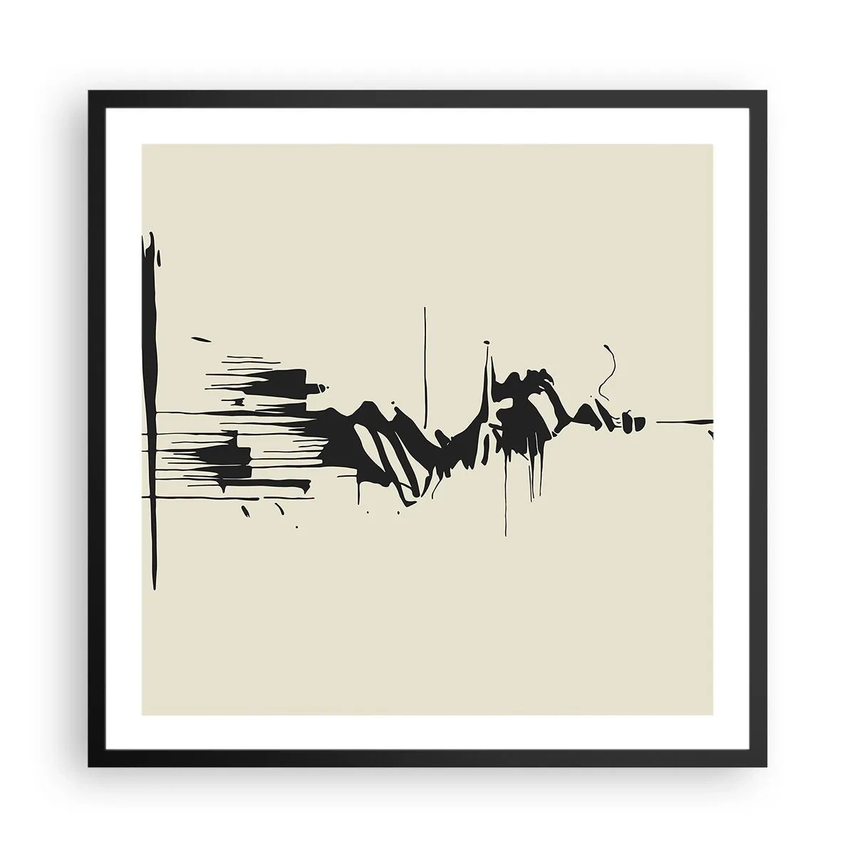 Poster in black frame - Hasty Abstract - 60x60 cm