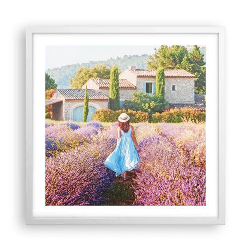 Poster in white frmae - Lavender Girl - 50x50 cm