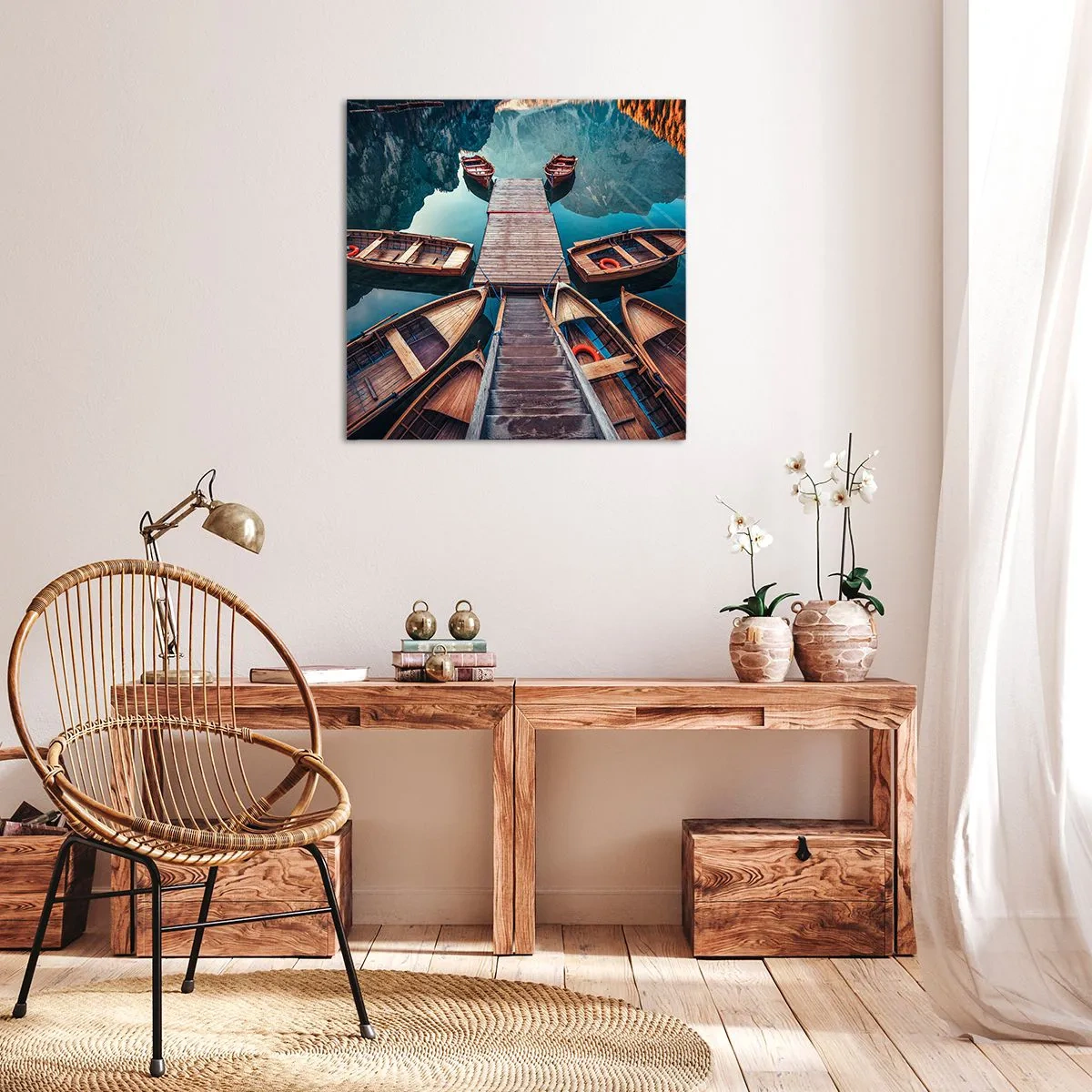 Canvas picture - Waiting at the Harbour - 60x60 cm