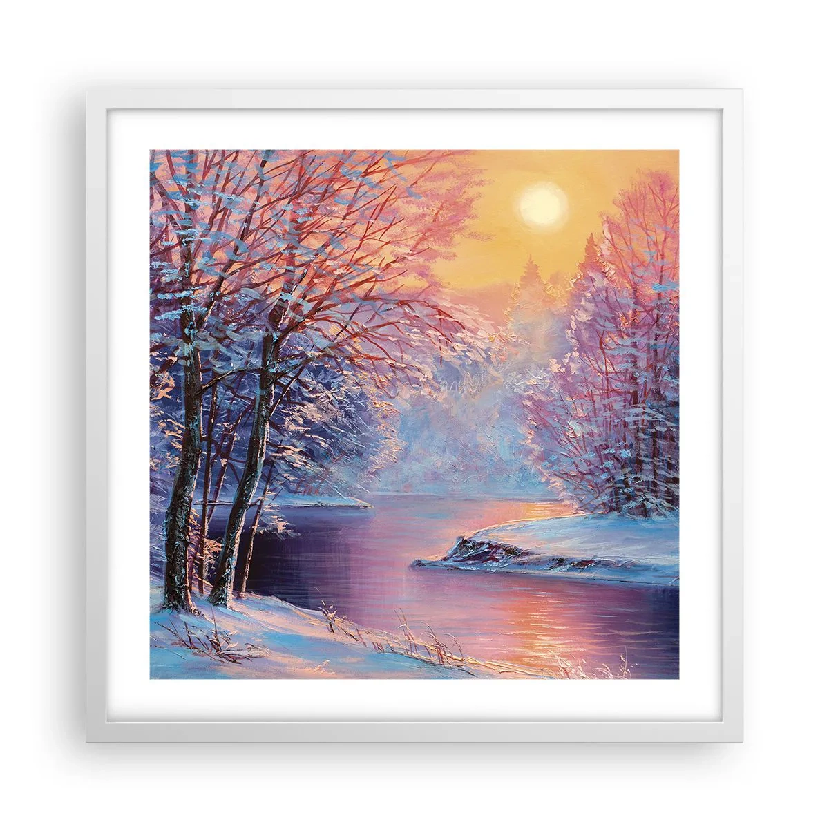 Poster in white frmae - Colours of Winter - 50x50 cm