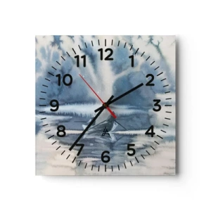 Wall clock - Clock on glass - Fishermen in Their Paradise - 40x40 cm