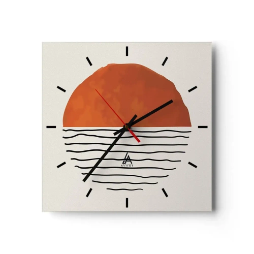 Wall clock - Clock on glass - In Japanese Style - 40x40 cm