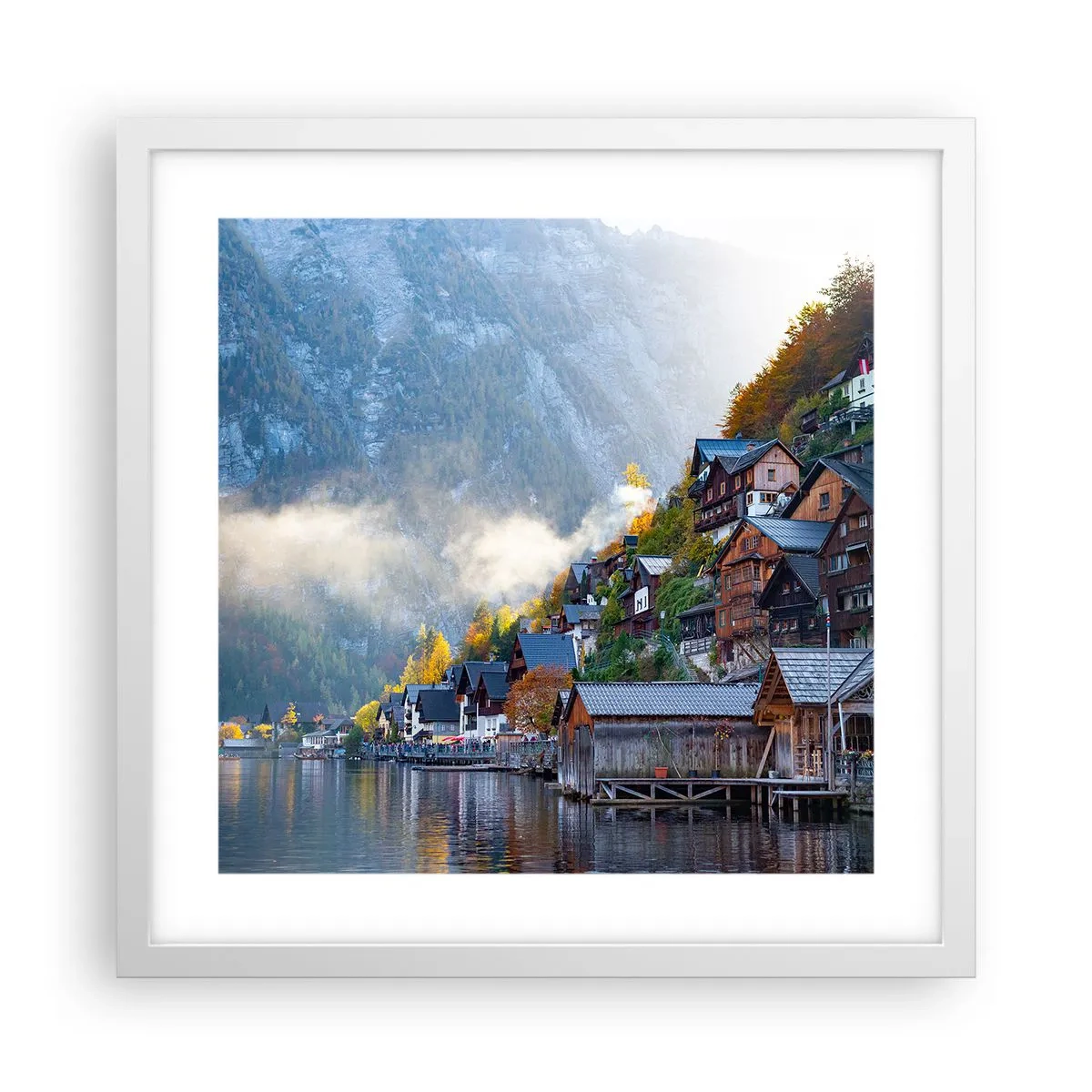 Poster in white frmae - Alpine Atmosphere - 40x40 cm
