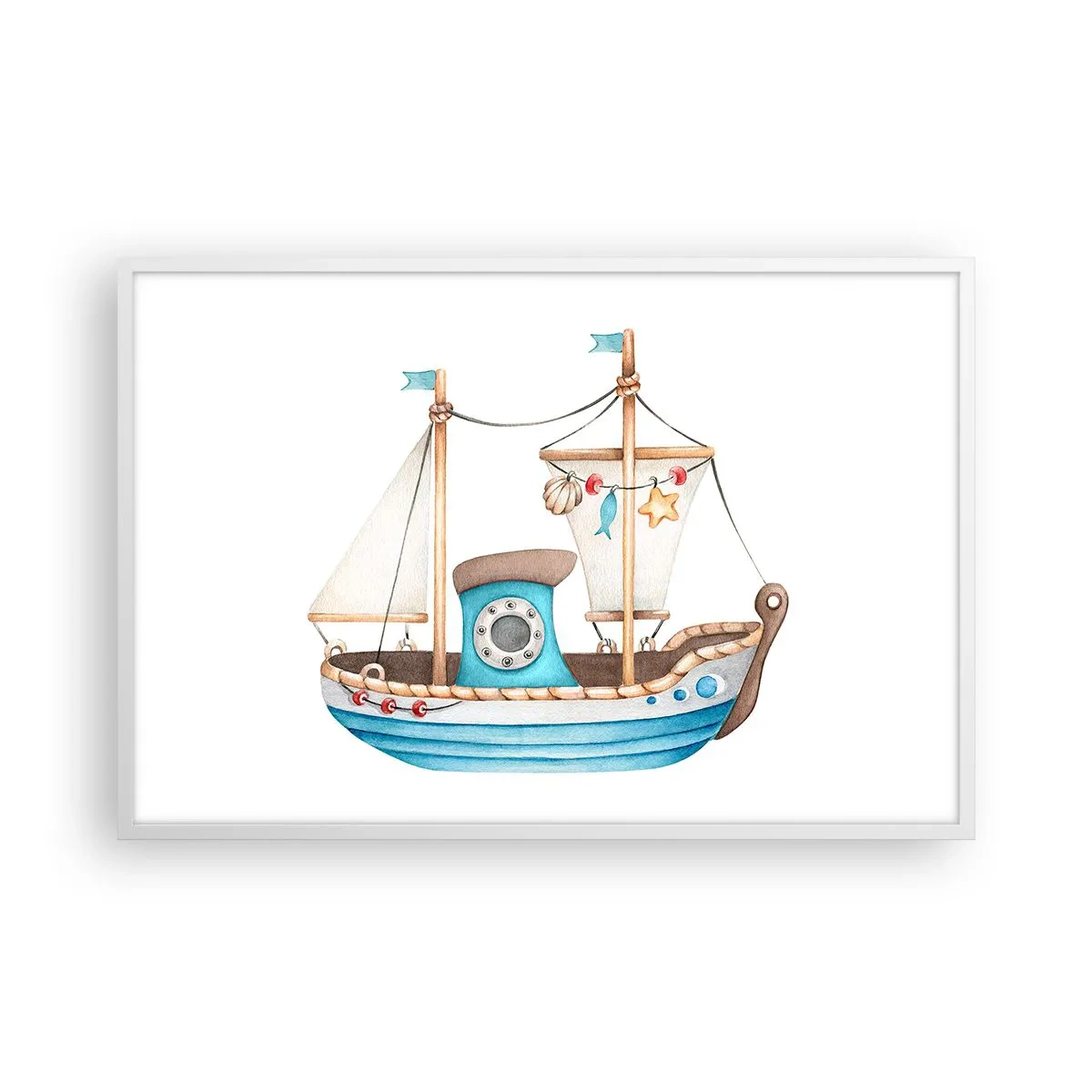 Poster in white frmae - Ahoy, Adventure! - 91x61 cm