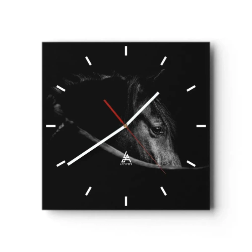 Wall clock - Clock on glass - Black Prince - 30x30 cm