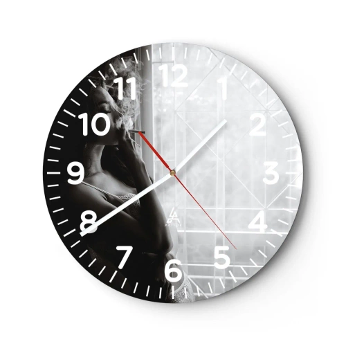 Wall clock - Clock on glass - Sensual Moment - 40x40 cm