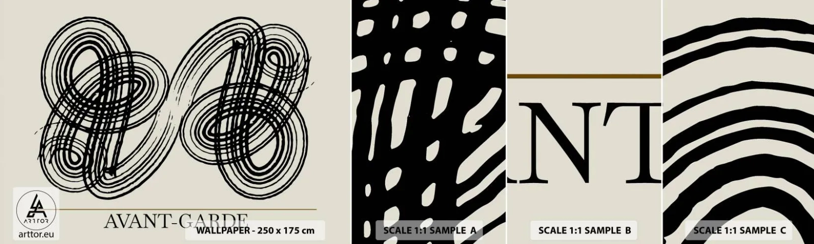 Photo Wallpaper Sample Standard Eco - Spontaneous Result - Minimalism, Scandinavian, Writing - 100x30 cm