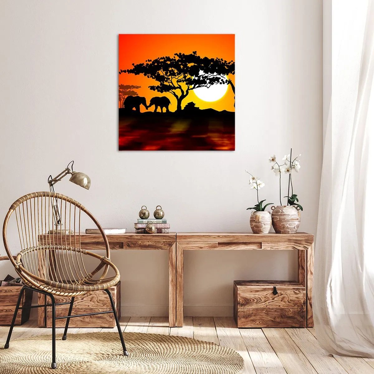 Canvas picture - Encounter on a Savannah - 50x50 cm