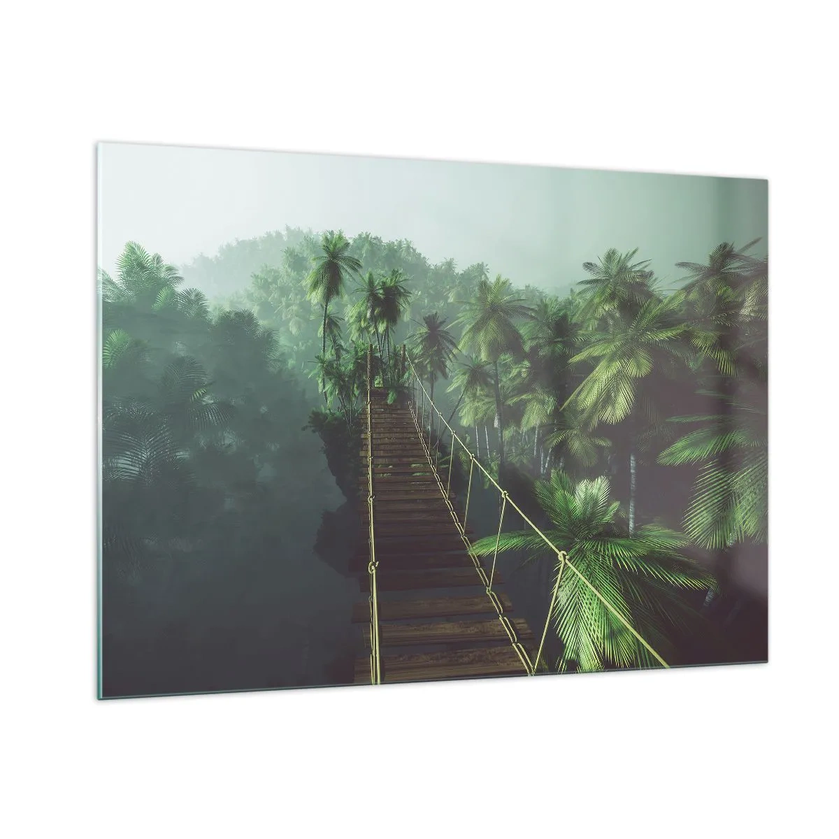 Glass picture - Hanging Bridge in the Green - 100x70 cm
