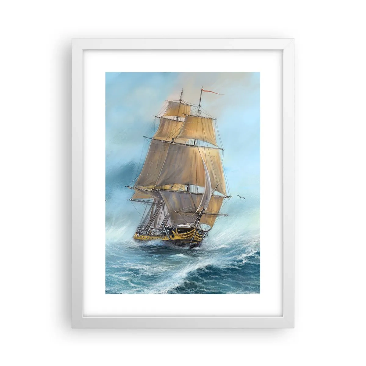 Poster in white frmae - Gliding on the Waves - 30x40 cm