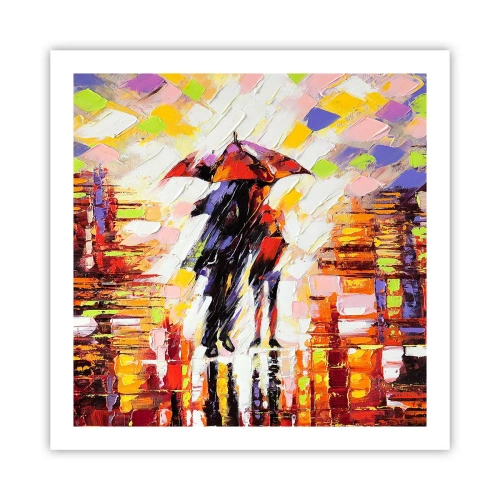 Poster - Together through Night and Rain - 60x60 cm