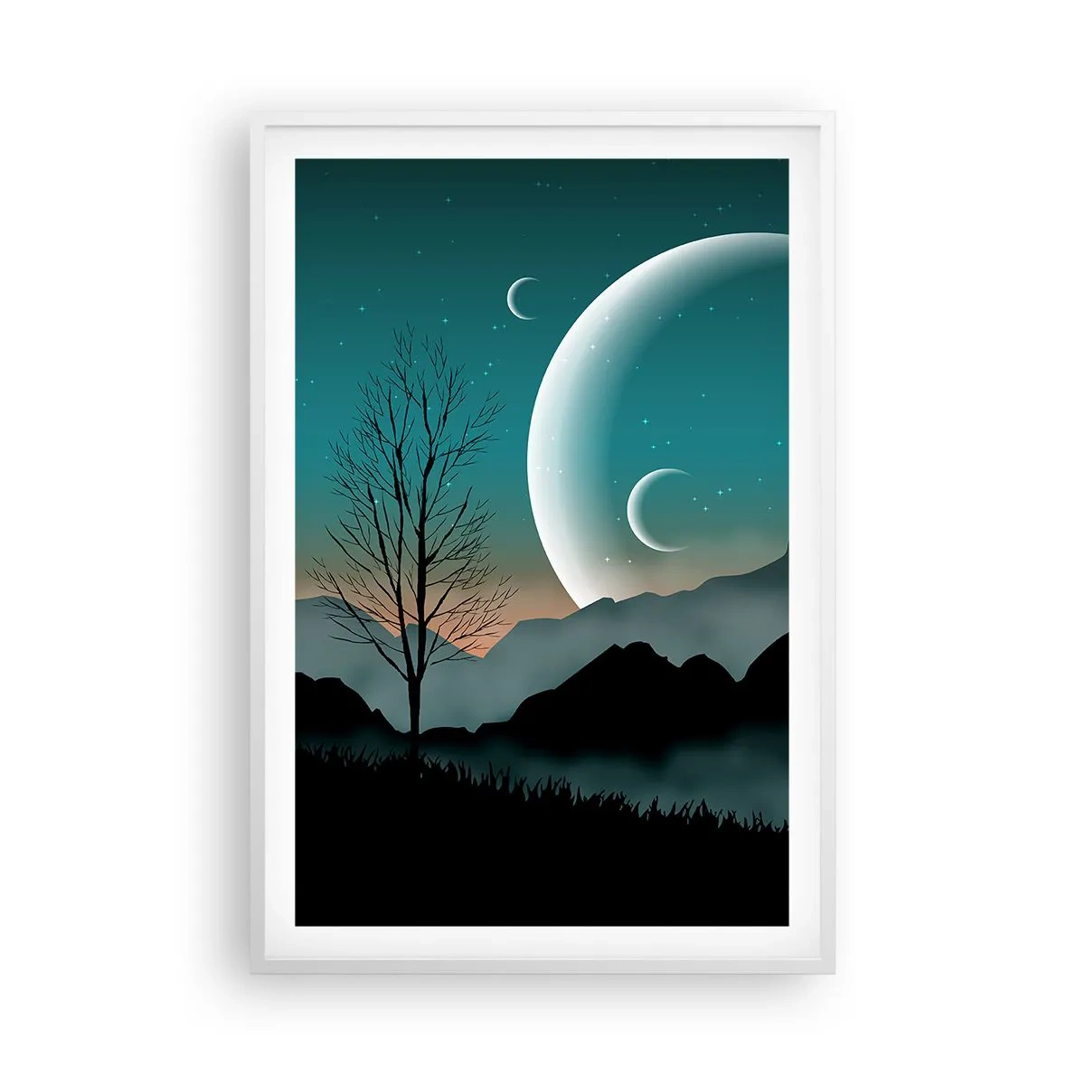 Poster in white frmae - Carnival of a Starry Night - 61x91 cm