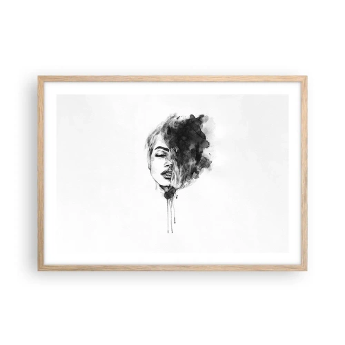 Poster in light oak frame - What Does a Girl Dream about? - 70x50 cm