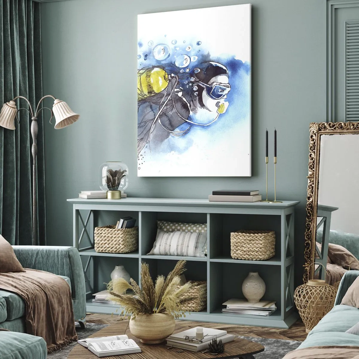 Canvas picture - Big Blue - 45x80 cm