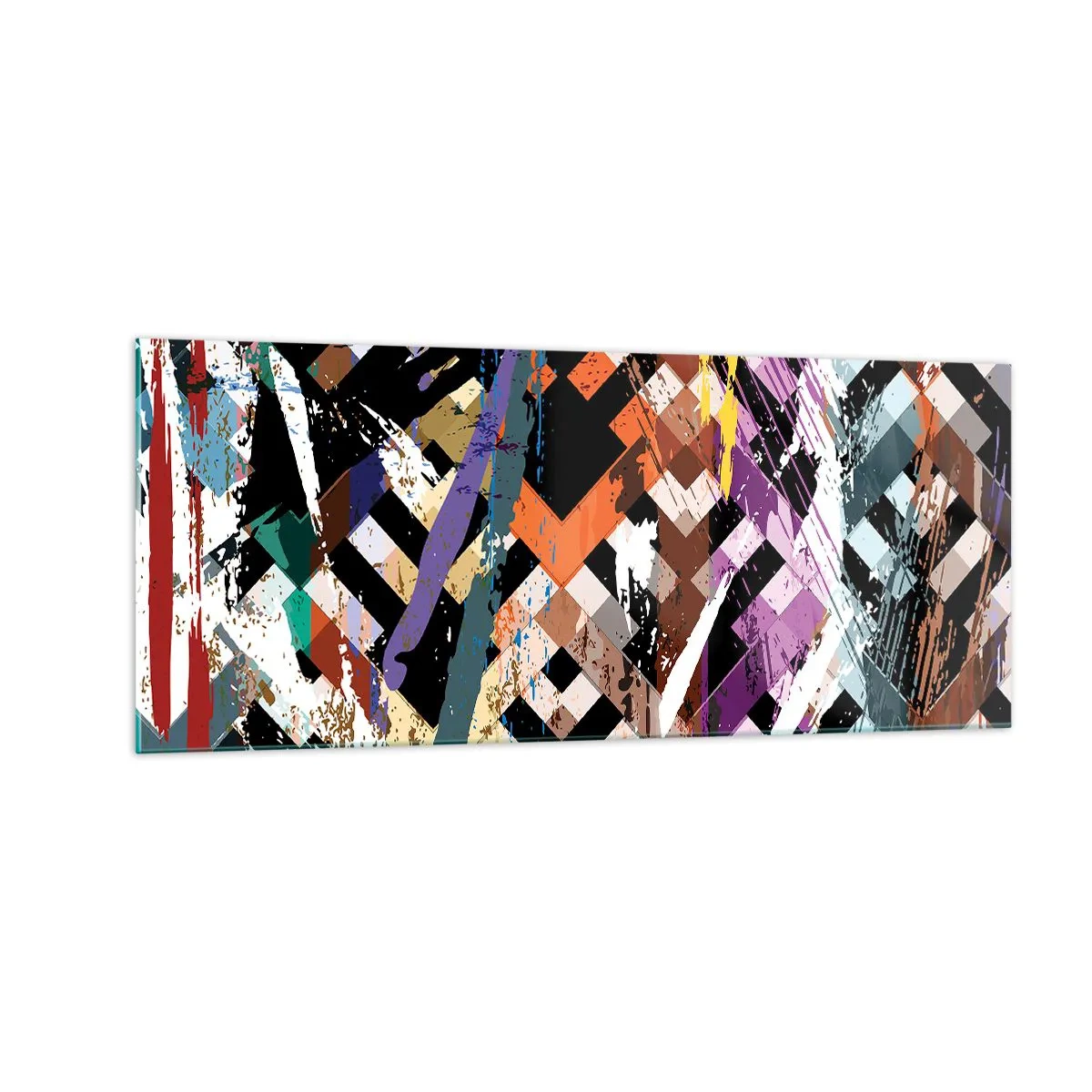 Glass picture - Squared - 100x40 cm